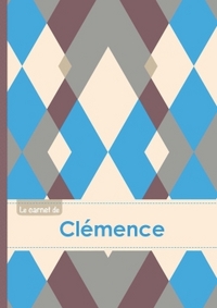 Le carnet de Clémence - Lignes, 96p, A5 - Jacquard Bleu Gris Taupe
