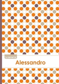 Le carnet d'Alessandro - Lignes, 96p, A5 - Ronds Orange Gris Violet