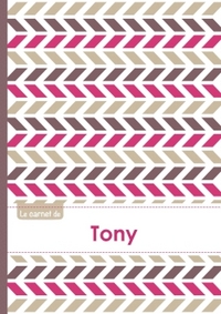 Le carnet de Tony - Lignes, 96p, A5 - Motifs Violet Gris Taupe