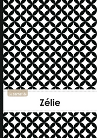 CARNET ZELIE LIGNES,96P,A5 RONDSNOIRETBLANC
