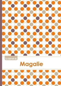 Le carnet de Magalie - Lignes, 96p, A5 - Ronds Orange Gris Violet