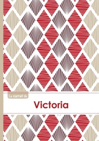 Le carnet de Victoria - Lignes, 96p, A5 - Pétales Japonaises Violette Taupe Rouge