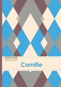 Le carnet de Camille - Lignes, 96p, A5 - Jacquard Bleu Gris Taupe