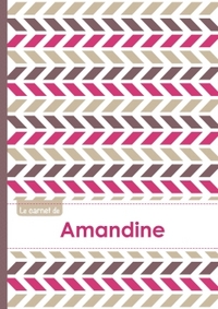 Le carnet d'Amandine - Lignes, 96p, A5 - Motifs Violet Gris Taupe