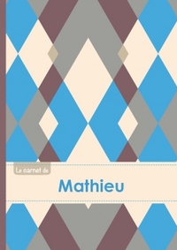 Le carnet de Mathieu - Lignes, 96p, A5 - Jacquard Bleu Gris Taupe