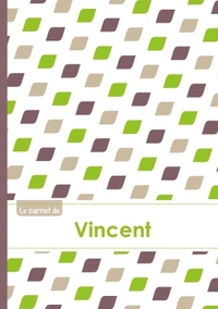 LE CARNET DE VINCENT - LIGNES, 96P, A5 - PETALES VERT TAUPE GRIS