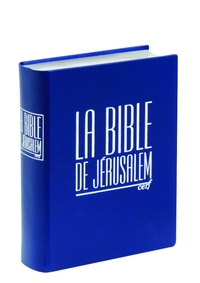 BIBLE JERUSALEM - FORMAT MAJOR, RELIURE SOUPLE EN CUIR BLEU, COFFRET RIGIDE, TRANCHES ARGENT