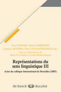 Représentations du sens linguistique III