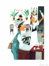AFFICHE "SASEK - AU BISTROT" - 30 X 40 CM