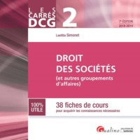 DCG 2-DROIT DES SOCIETES (ET AUTRES GROUPEMENTS D'AFFAIRES) 7EME EDITION - 38 FICHES DE COURS POUR A