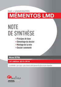 MÉMENTOS LMD - LA NOTE DE SYNTHÈSE 2015-2016 - 14ÈME ÉDITION