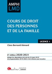 Cours de Droit des personnes et de la famille