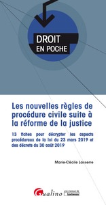 LES NOUVELLES REGLES DE PROCEDURE CIVILE SUITE A LA REFORME DE LA JUSTICE - 13 FICHES POUR DECRYPTER