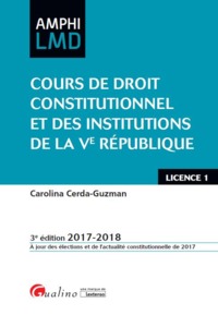 COURS DE DROIT CONSTITUTIONNEL ET INSTITUTIONS DE LA VE REPUBLIQUE 3EME EDITION