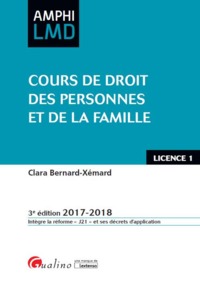 COURS DE DROIT DES PERSONNES ET DE LA FAMILLE