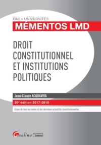 DROIT CONSTITUTIONNEL ET INSTITUTIONSPOLITIQUES 20EME EDITION