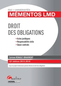 DROIT DES OBLIGATIONS2015-2016 - 12ÈME ÉDITION