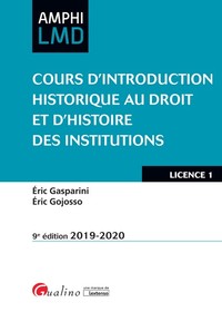 Cours d'Introduction historique au Droit et d'Histoire des institutions