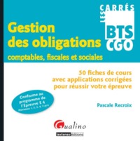 CARRÉS BTS CGO - GESTION DES OBLIGATIONS COMPTABLES, FISCALES ET SOCIALES (EPREU