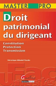 MASTER PRO - DROIT PATRIMONIAL DU DIRIGEANT