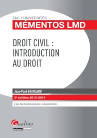 droit civil : introduction au droit 2015-2016 - 3ème édition