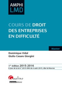 cours de droit des entreprises en difficulté 2015-2016