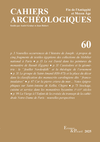 CAHIERS ARCHEOLOGIQUES N  60