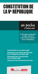 CONSTITUTION DE LA VE REPUBLIQUE - TEXTE INTEGRAL EN VIGUEUR