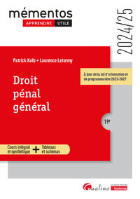 DROIT PENAL GENERAL - A JOUR DE LA LOI D'ORIENTATION ET DE PROGRAMMATION 2023-2027