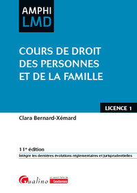 COURS DE DROIT DES PERSONNES ET DE LA FAMILLE