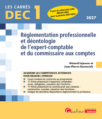DEC 1 - Réglementation professionnelle et déontologie de l'expert-comptable et du commissaire aux comptes