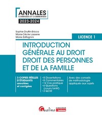 Introduction générale au droit et droit des personnes et de la famille - L1