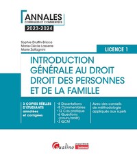 INTRODUCTION GENERALE AU DROIT ET DROIT DES PERSONNES ET DE LA FAMILLE - L1 - 3 COPIES REELLES D'ETU