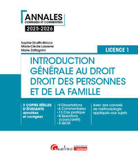Introduction générale au droit et droit des personnes et de la famille - L1