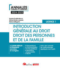 Introduction générale au droit et droit des personnes et de la famille - L1