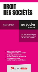 DROIT DES SOCIETES - LES PRINCIPES GENERAUX ET SPECIAUX EN MATIERE DE DROIT DES SOCIETES