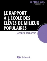 LE RAPPORT A L'ECOLE DES ELEVES DE MILIEUX POPULAIRES