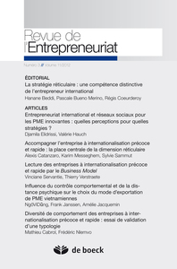REVUE DE L'ENTREPRENEURIAT 2012/3 VOLUME 11