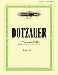 FRIEDRICH DOTZAUER : 113 ETUDES - LIVRE 1 - VIOLONCELLE (EXCERCICES 1 A 34)