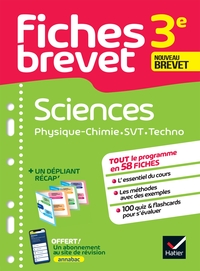 Fiches brevet Sciences 3e - Physique-Chimie, SVT, Technologie Brevet 2025