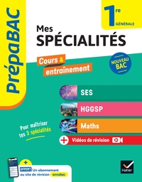 Prépabac Mes spécialités SES, HGGSP, Maths 1re générale - 2024-2025