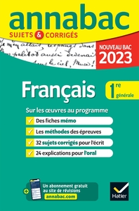 Annales du bac Annabac 2023 Français 1re générale