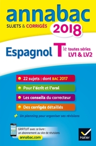 Annales Annabac 2018 Espagnol Tle LV1 et LV2