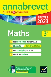 Annales du brevet Annabrevet 2023 Maths 3e