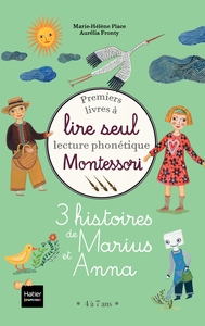 COFFRET PREMIERS LIVRES A LIRE SEUL - 3 HISTOIRES DE MARIUS ET ANNA NIVEAU 3 PEDAGOGIE MONTESSORI
