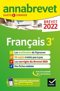 Annales du brevet Annabrevet 2022 Français 3e