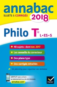 Annales Annabac 2018 Philosophie Tle L, ES, S