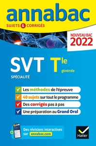 Annales du bac Annabac 2022 SVT Tle générale (spécialité)