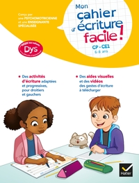 Mon cahier d'écriture facile ! adapté aux enfants DYS ou en difficulté d'apprentissage CP-CE1