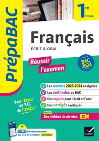 Prépabac Français 1re technologique - Bac de français 2024 (écrit & oral)